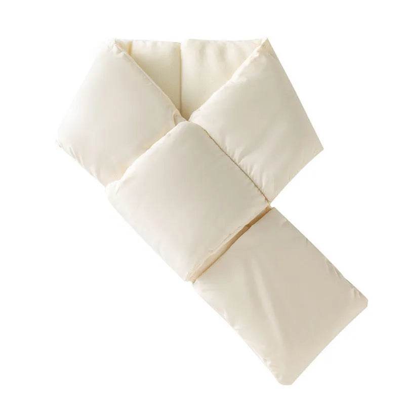 Warm Cross-design Pocket Scarf For Women Winter Outdoor Sports Skiing Cold-proof Down Cotton Plus Velvet Short Scarf - Velora