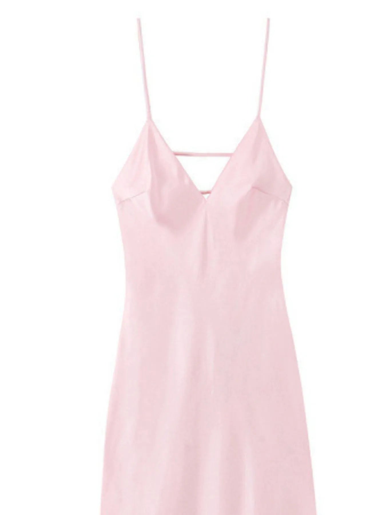 Satin V-Neck Cami Dress - Velora