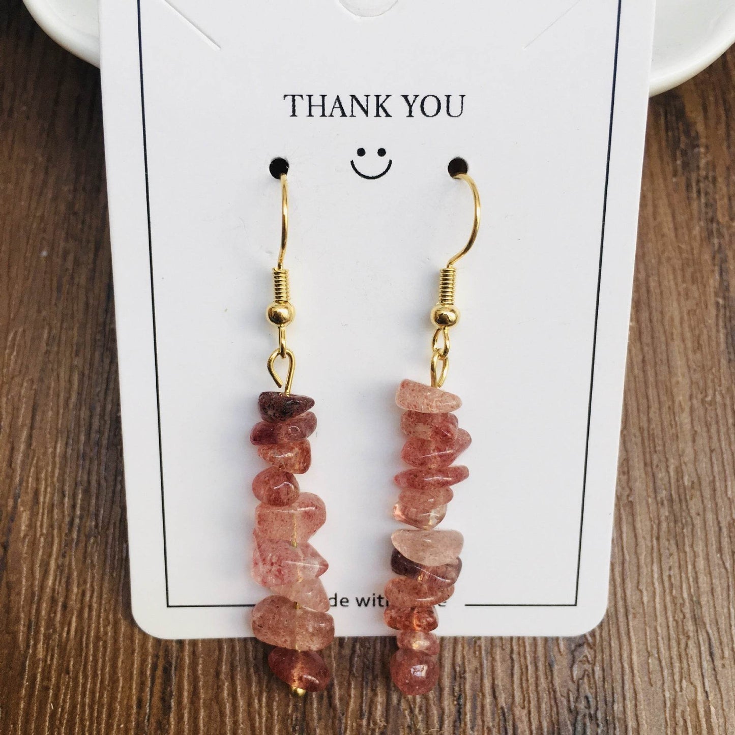 Handmade DIY Natural Crystal Stone Beaded Earrings - Velora