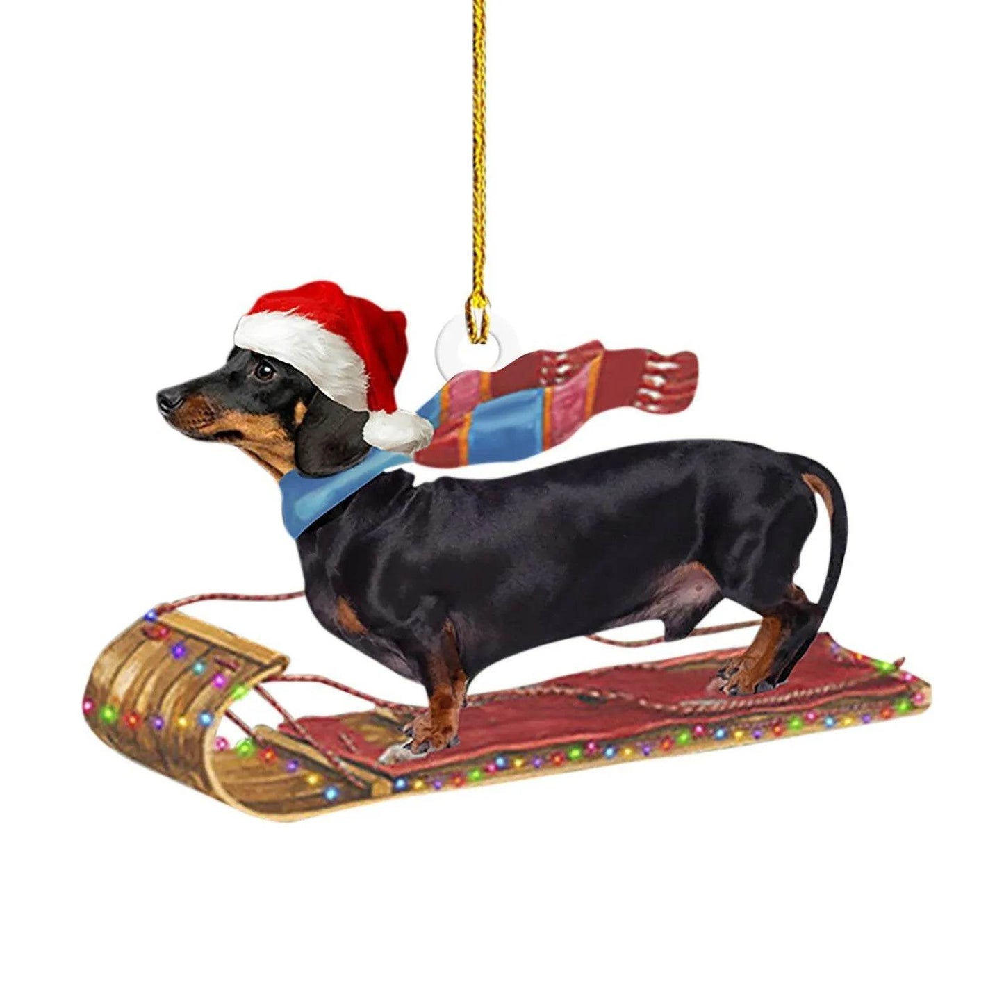 Christmas Sausage Dog Decorations Home - Velora