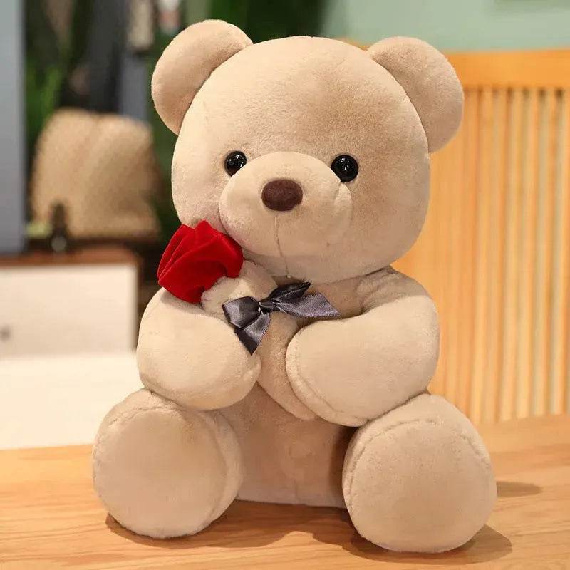 New Lovely Hug Roses Teddy Bear Stuffed Soft Animal Dolls Nice Birthday Gift Girlfriend Valentine's Day - Velora