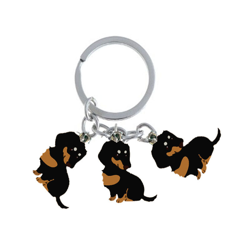 American Style Pet Dog Wax Metal Keychains