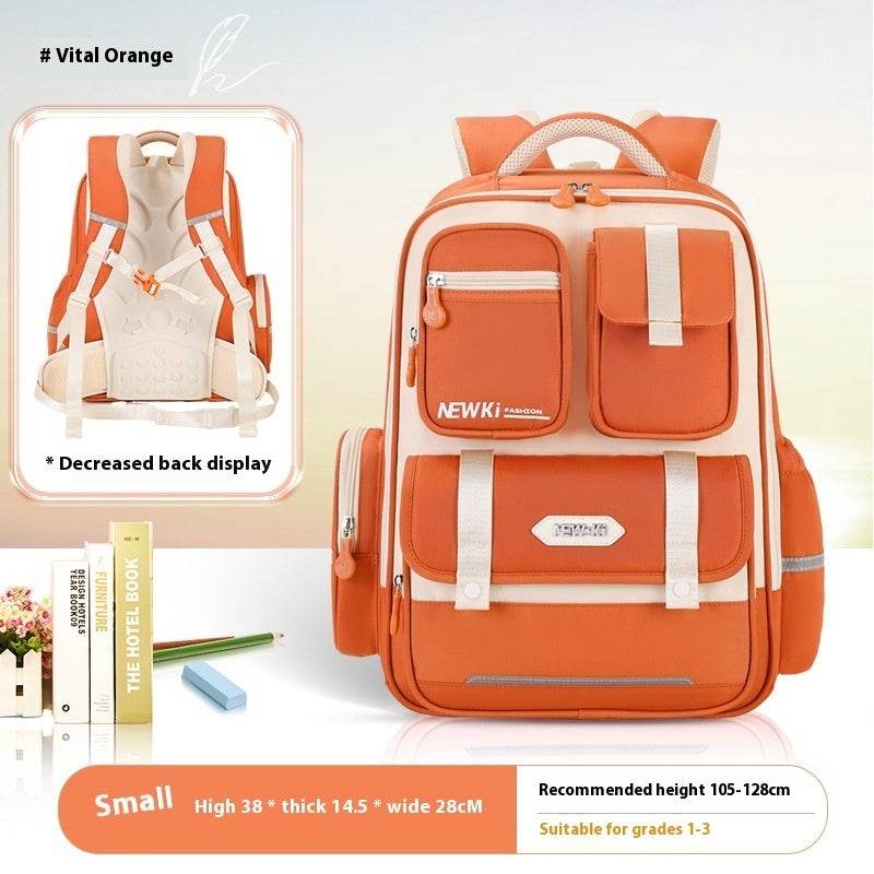 Children's Spine Protection Backpack Multi-compartment Burden Reduction Schoolbag - Velora