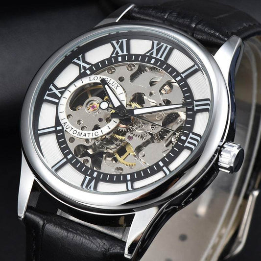 Men's Mechanical Watch Roman Scale Waterproof Fashion Business - Velora