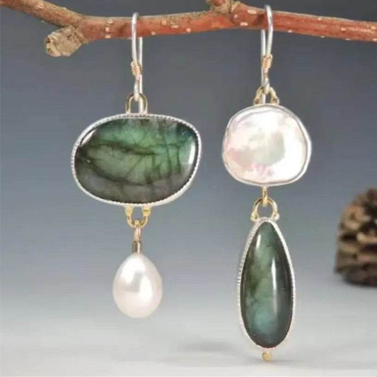 Irregular Amber Pearl Jewelry Eardrops - Velora