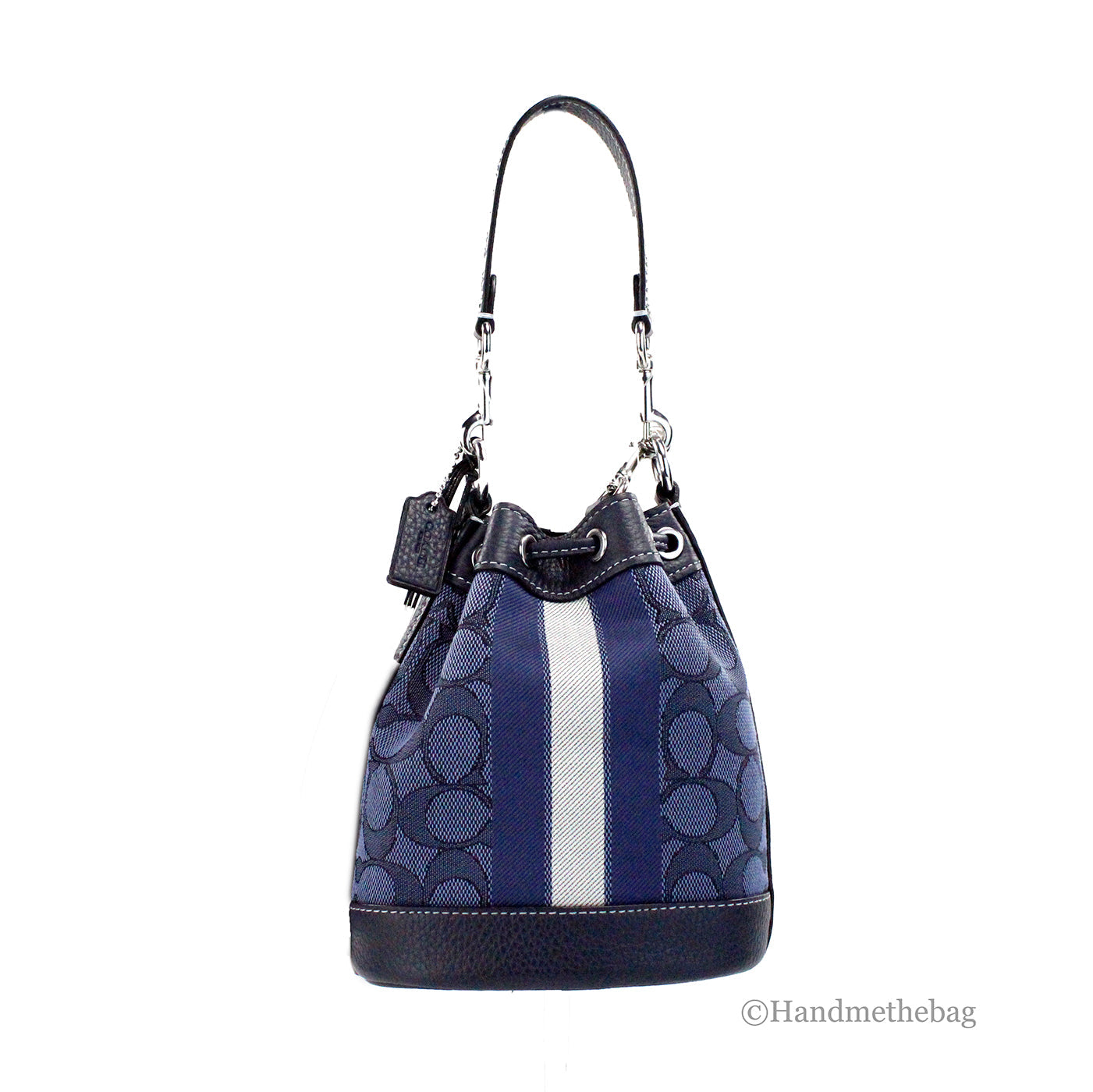 Coach Dempsey Mini Jacquard Denim Crossbody Bucket