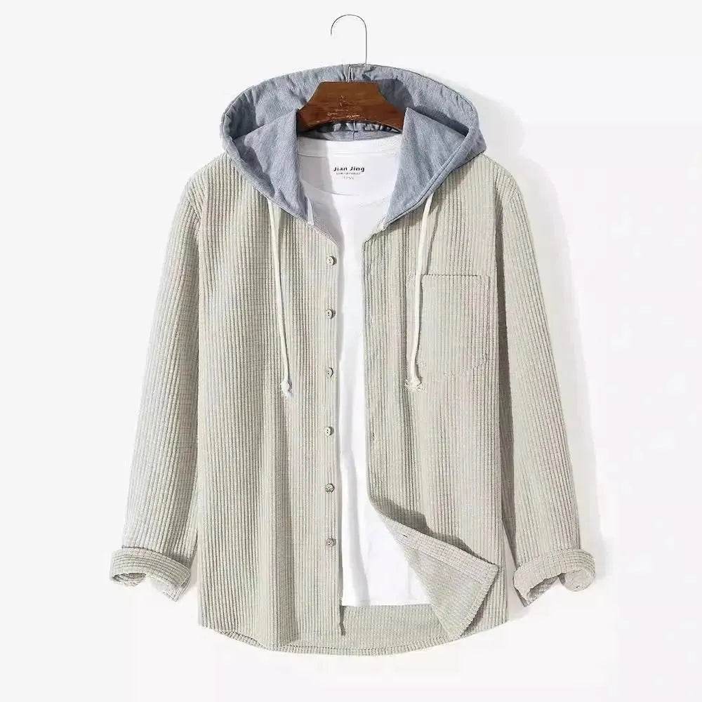 Men's Autumn And Button down Waffle Hoodie Cardigan - Velora