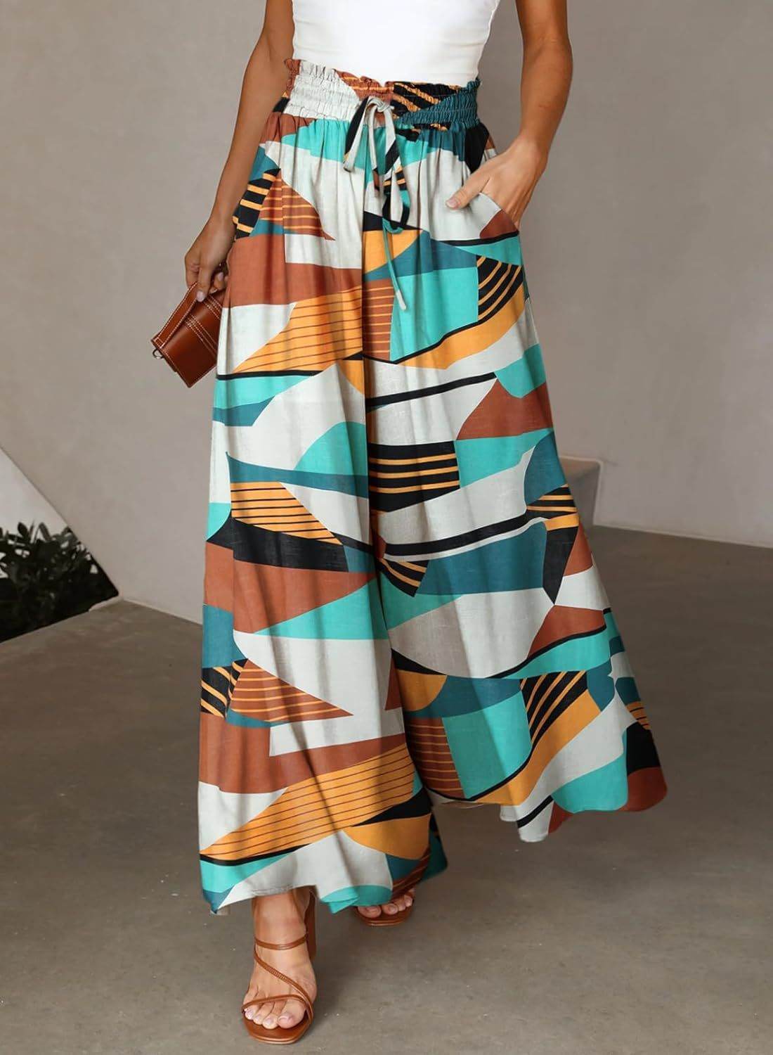 Printed Comfortable Casual High Waist Wide-leg Floral Palazzo Trousers women - Velora