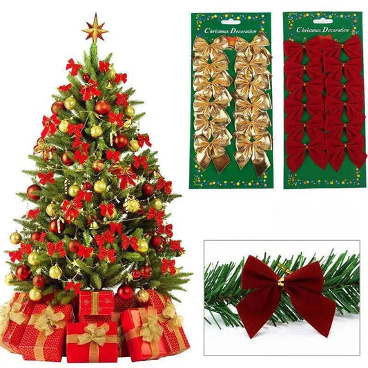 Christmas Tree Ornaments Christmas Decoration Bow - Velora