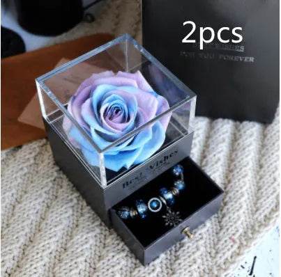 Eternal Flower Rose Jewelry Box for Birthday Presents Valentines Day Wedding Gift Box - Velora