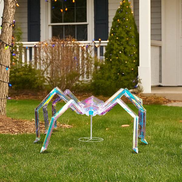 3ft Prism Spider, Illusion, 340 Purple Copper Wire Light, 4.5V 3.6W Halloween Standing Decoration US Specification - Velora