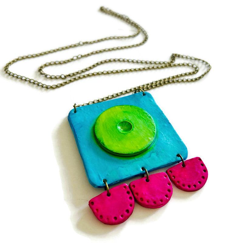 Abstract Neon Statement Jewelry Set Handmade - Velora Luxury Fashion