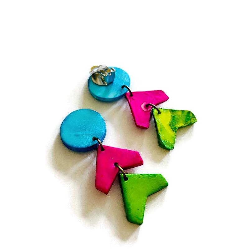 Abstract Neon Statement Jewelry Set Handmade - Velora Luxury Fashion