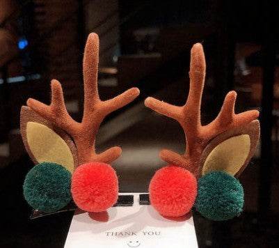 Mori Style Deer Hairpin A Pair Of Hairclips Children's Cute Christmas Headband - Velora