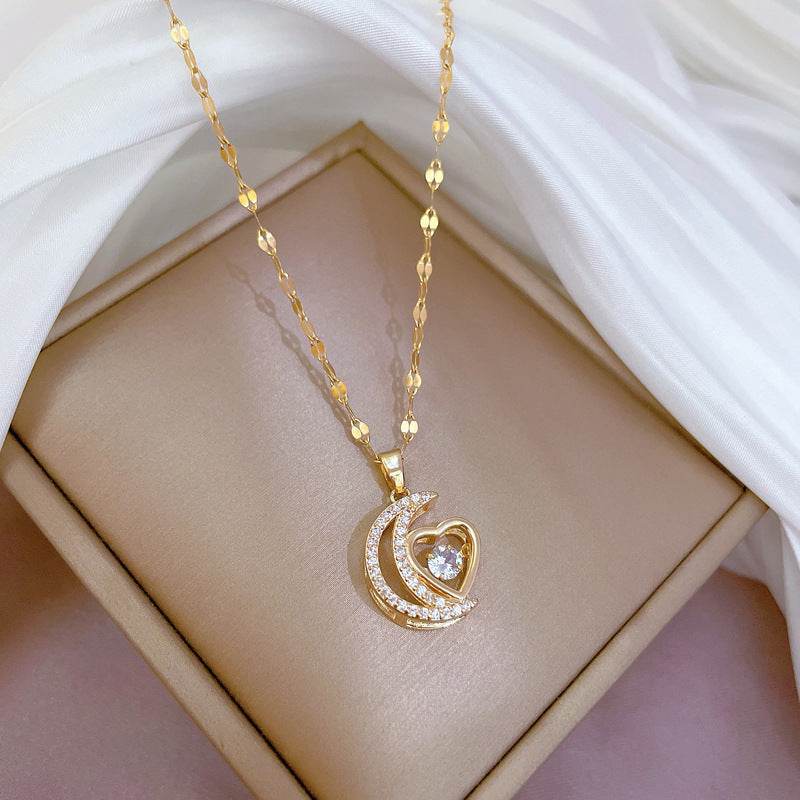 Stainless Steel Starry Sky Planet Astronaut Necklace For Women Light Luxurious Temperament Star Metal Chain Jewelry Gift - Velora