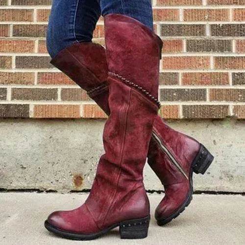 Women's Round Head European And American Martin Shoes - Velora