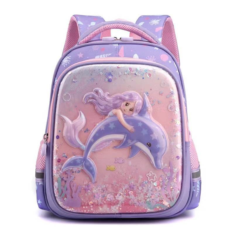 Primary School Cute Cartoon Mermaid Girls Backpack - Velora