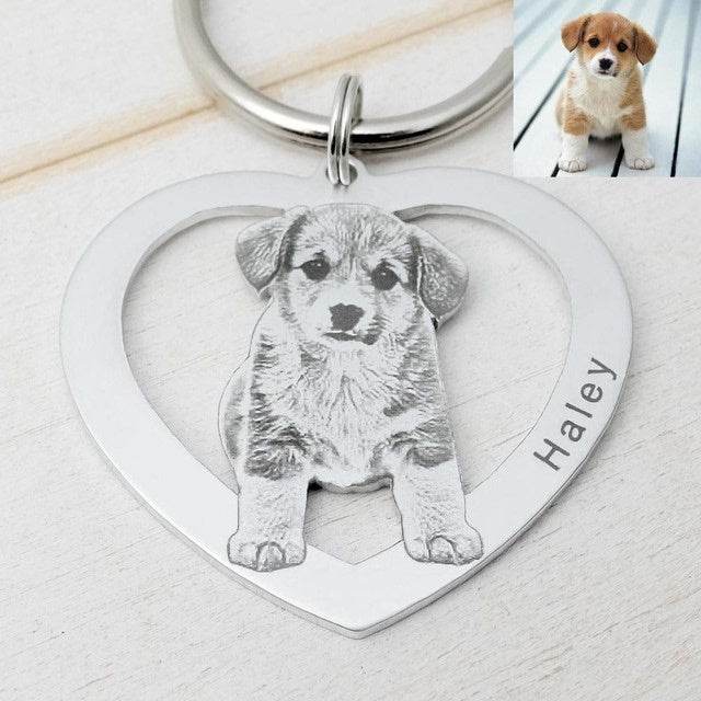 Custom Keychain Picture Keyring Dog Photo Keychain Pet Memo - Velora