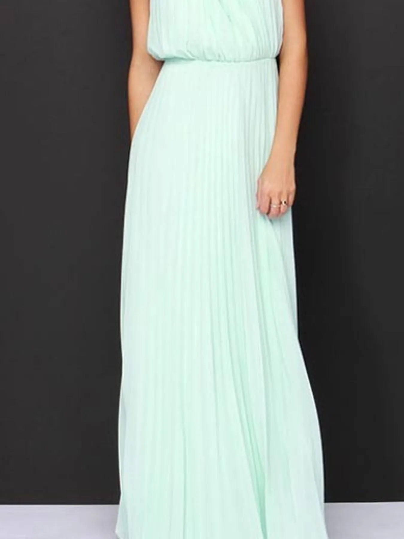 Pleated Sleeveless Maxi Tank Dress - Velora