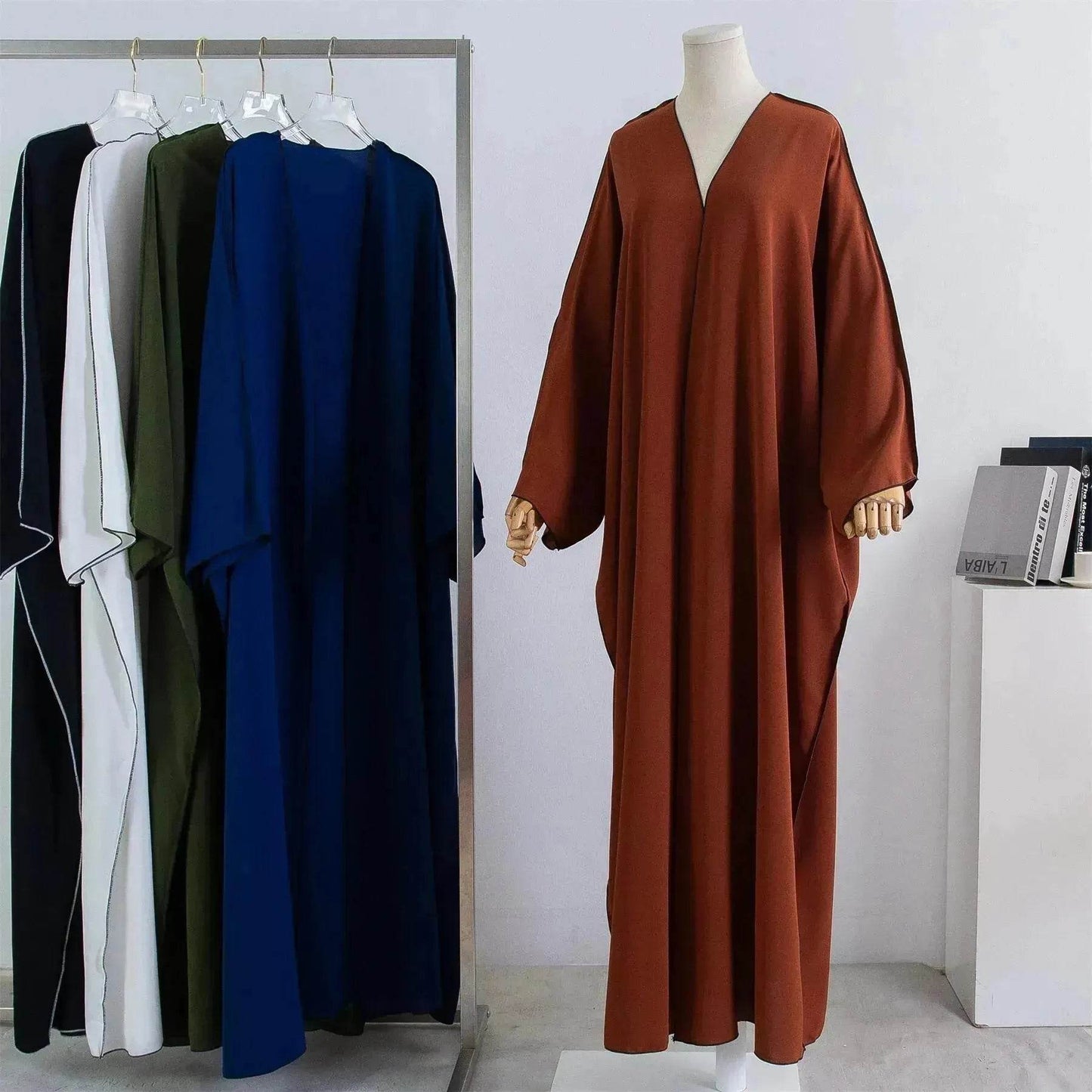 Acrylic Casual Cardigan Plus Size Robe Abaya Dress for Arab Dubai Turkey Middle East Women - Velora
