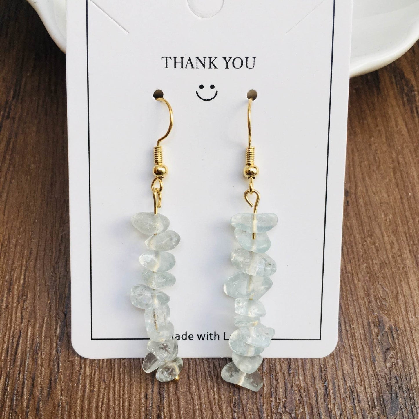 Handmade DIY Natural Crystal Stone Beaded Earrings - Velora
