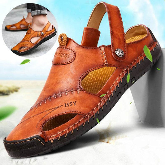 Men's Closed Toe Sandals Summer Adjustable Slides Slippers Fashion Beach Shoes - Velora