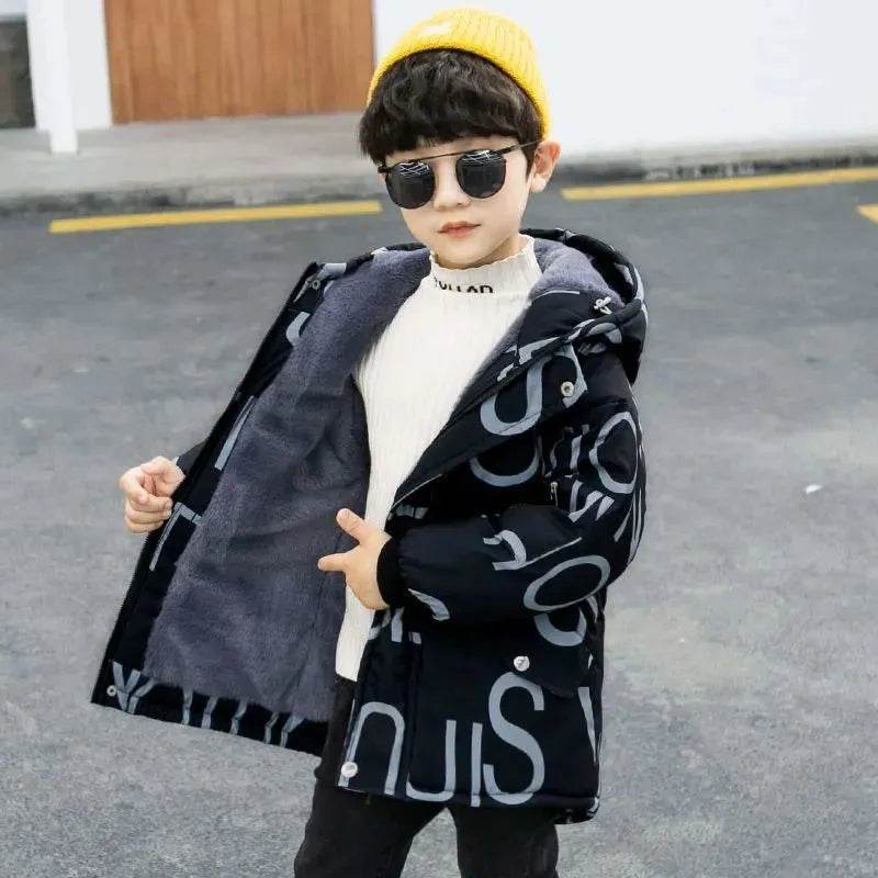 Children's Thick Padded Korean Winter Coat - Velora