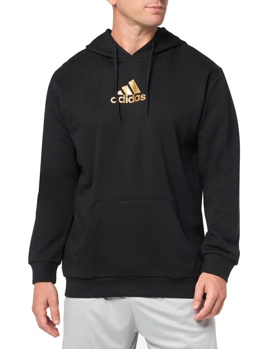 adidas Mens Metallic Graphic Hoodie Black Small - Velora Luxury Fashion