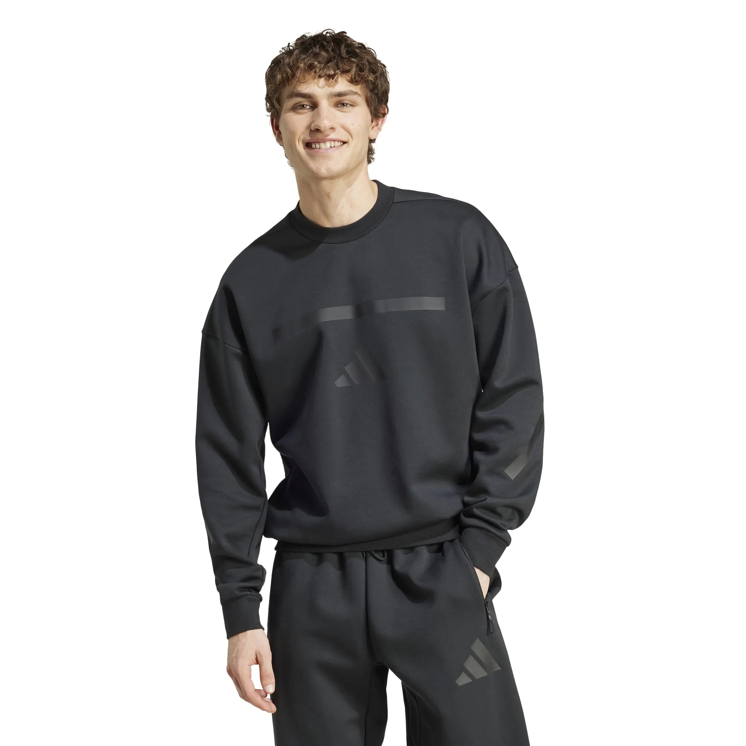 adidas Mens Tall Size Z.N.E. Sweatshirt Black - Velora Luxury Fashion