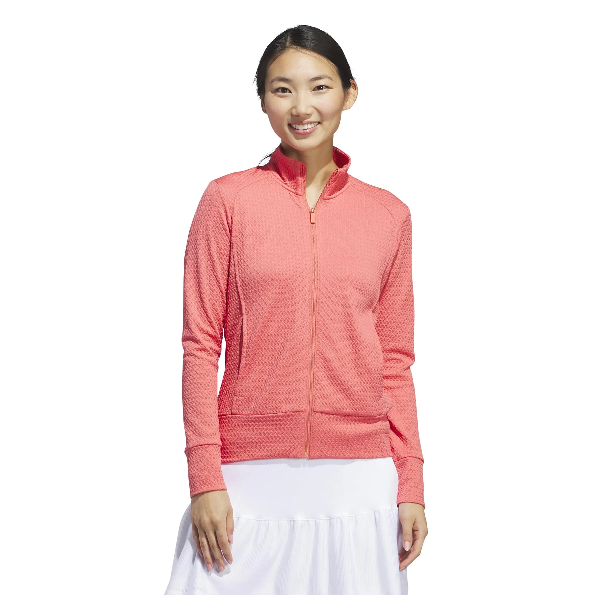 adidas Standard Womens Ultimate365 Textured Jacket preloved Scarlet - Velora Luxury Fashion