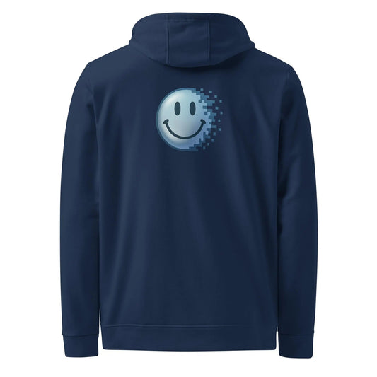 adidas fleece hoodie - glitchy smiley face