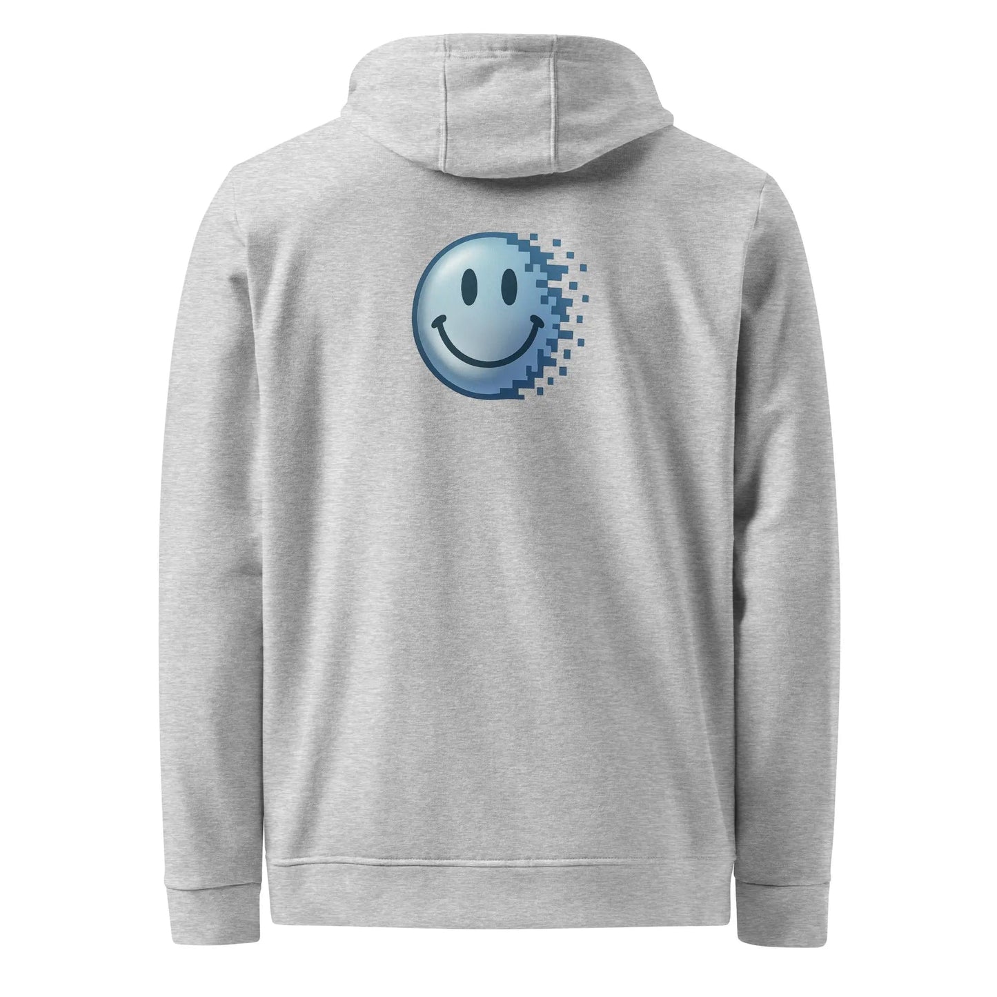 adidas fleece hoodie - glitchy smiley face