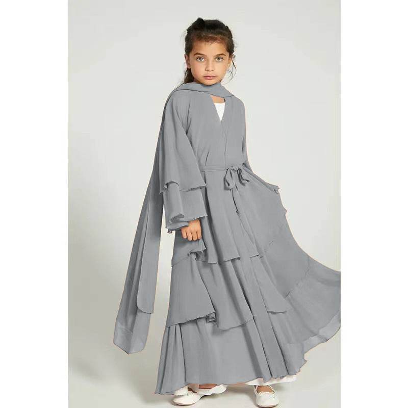 Elegant Three-layer Chiffon Children's Clothing Elegant Dress - Velora