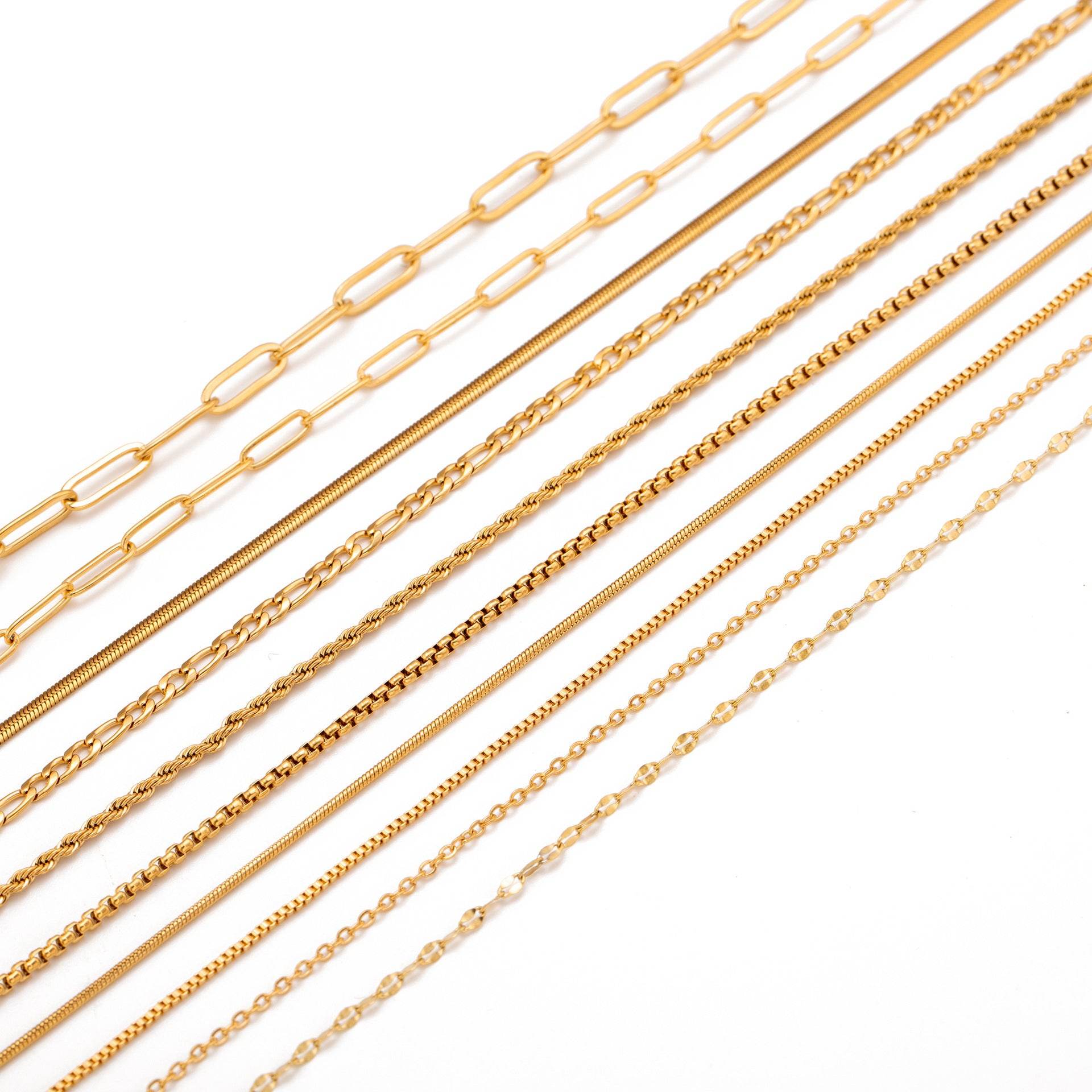 Stainless Steel Vacuum Vapor Plating 18K Gold Color Protection Lip Chain Necklace - Velora