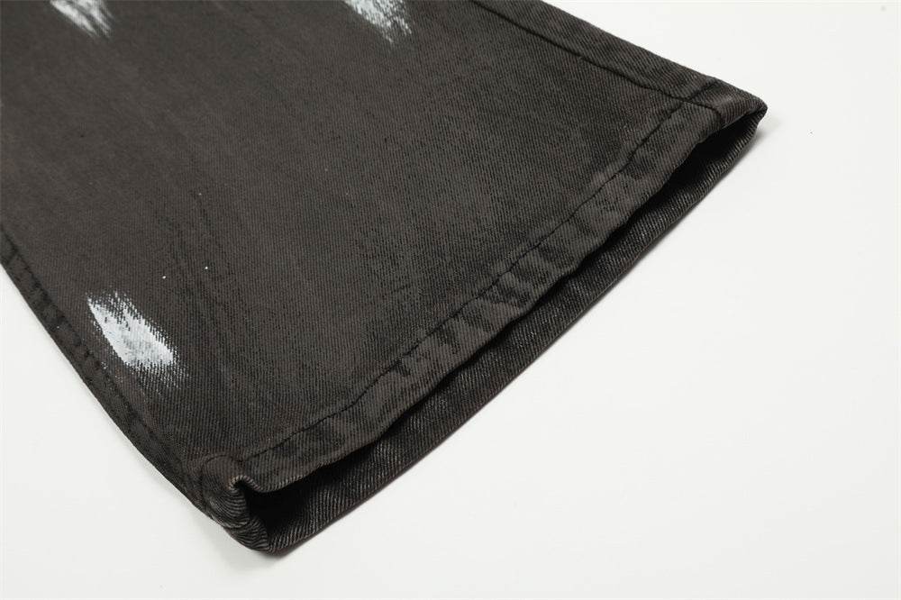 Punk Waste Soil Distressed Men Denim jeans pant Straight-leg Trousers - Velora