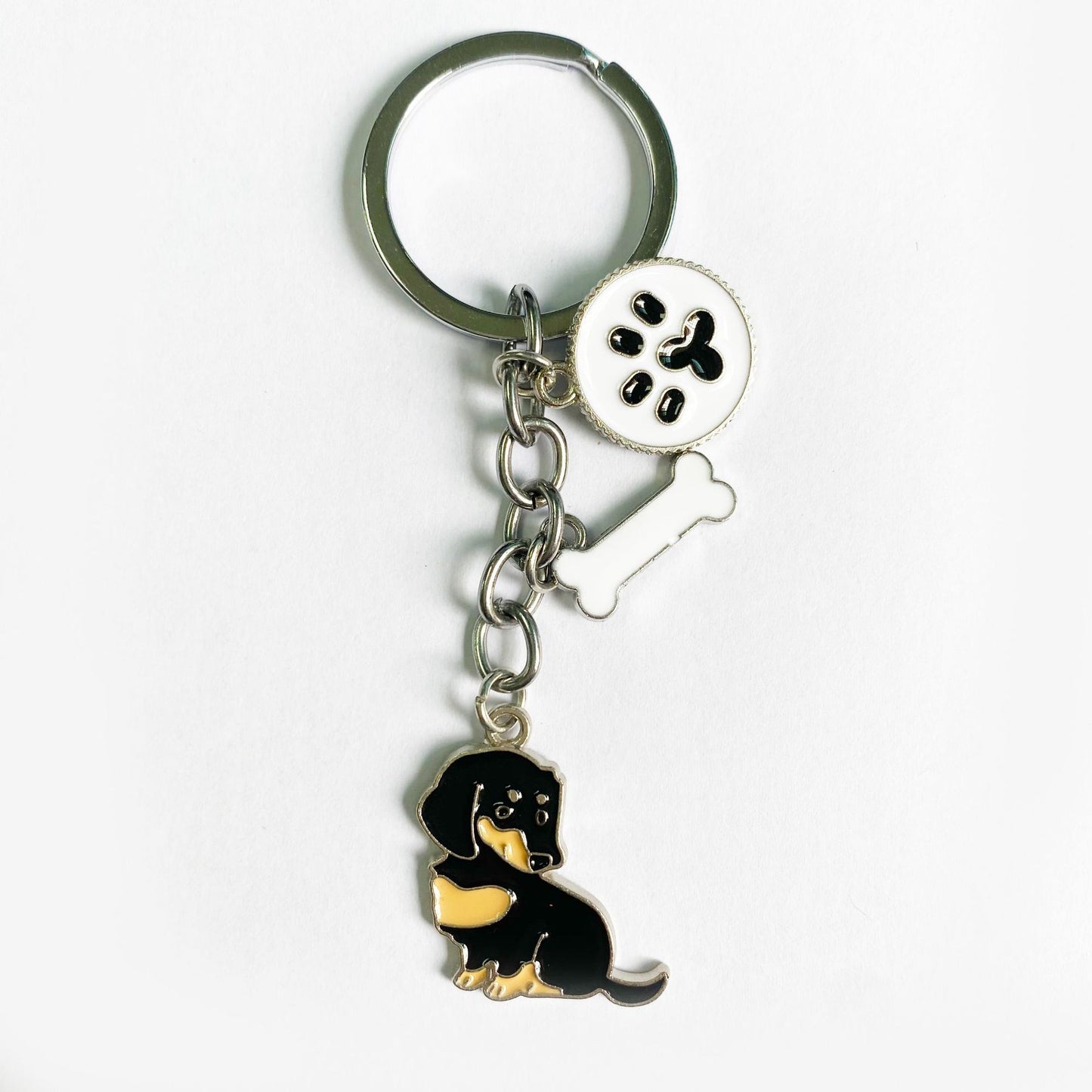 American Style Pet Dog Wax Metal Keychains