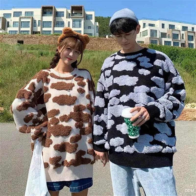 New Trend Autumn Winter Unisex Oversized Woolen Plush Pullover Sweater - Velora