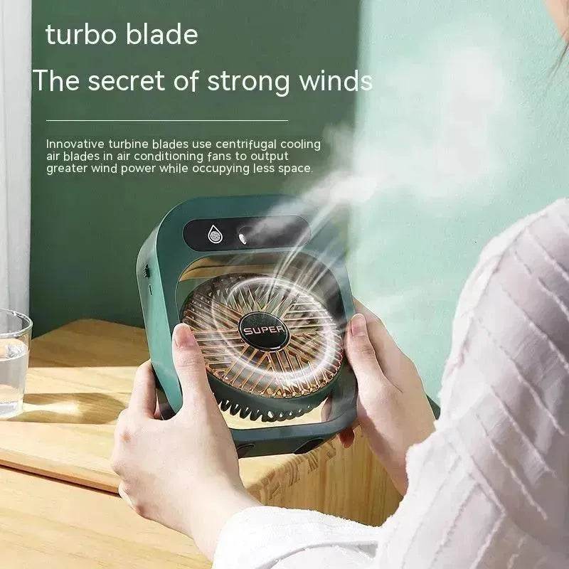 Air Conditioning Fan Desk Misting Fan Air Cooler Cooling USB Rechargeable Humidifier Portable Spray Fan With 3 Wind Speeds For Home - Velora