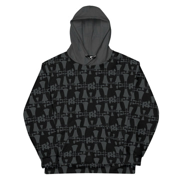 Men's Recycled Premium Black-Gray Hoodie-Allover 3 crusader print