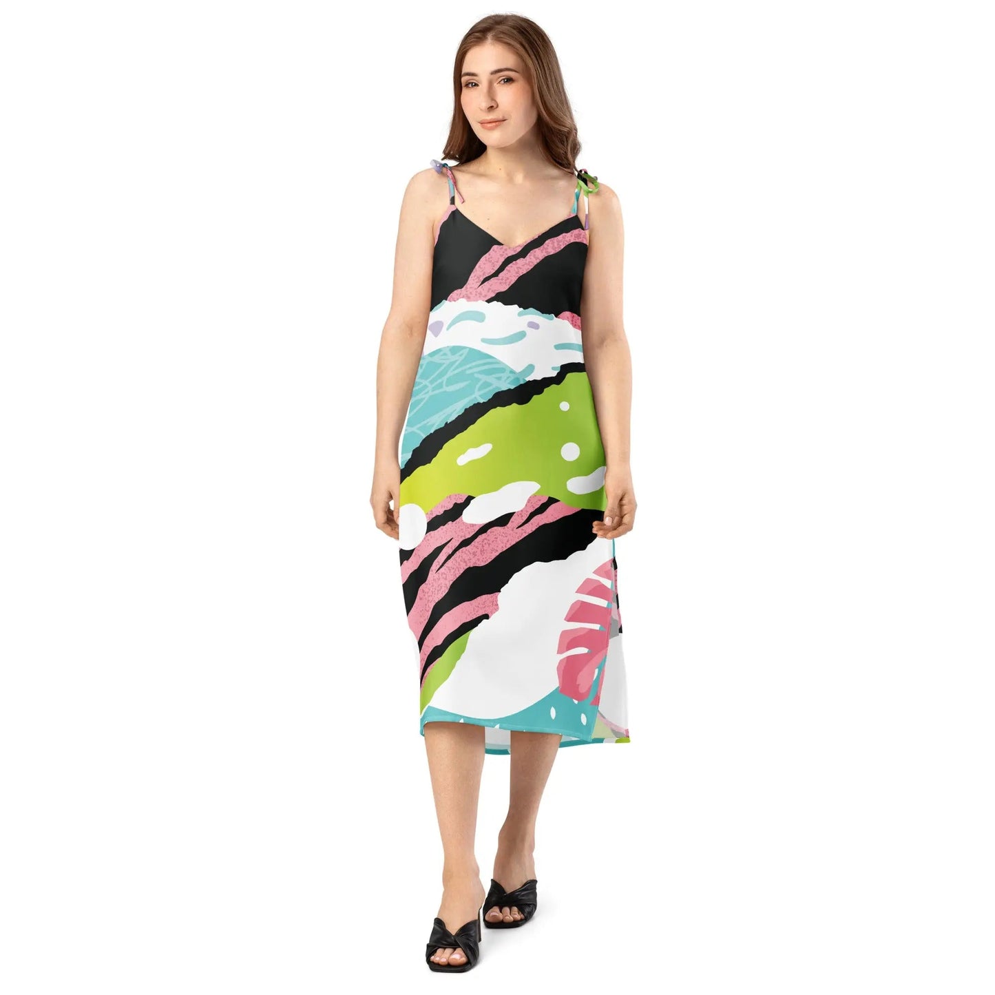 Tie-strap midi dress - Pop-Art Pink