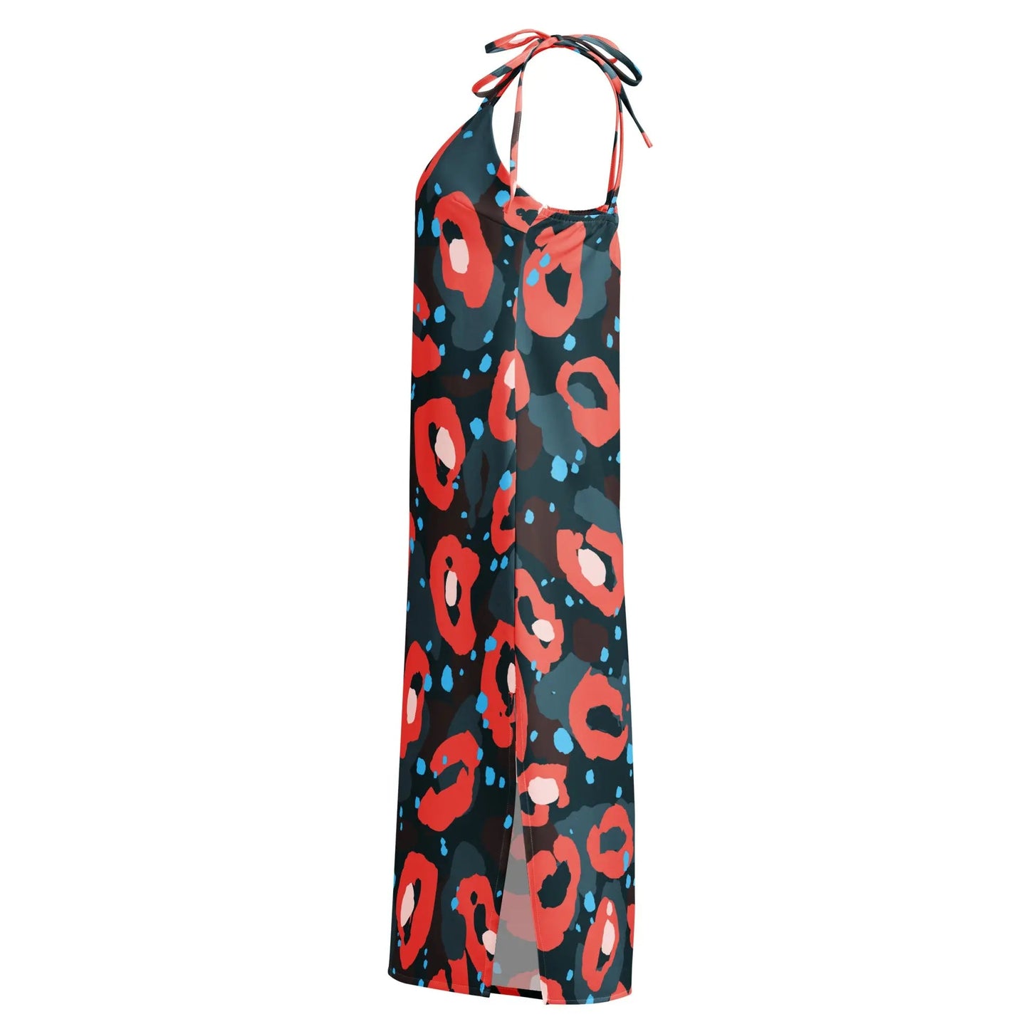 Tie-strap midi dress - Hot Pink Leopard Print