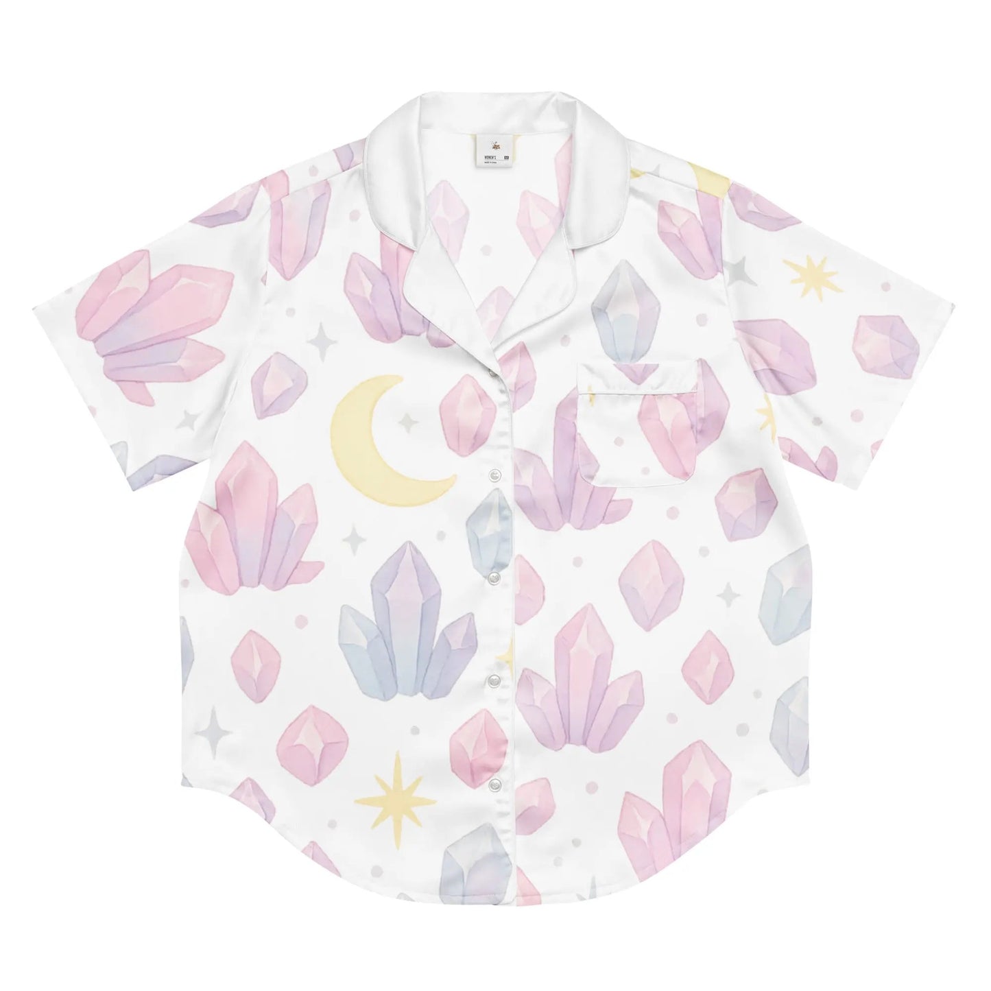 All-over print women’s short sleeve pajama top - Crystal Glow