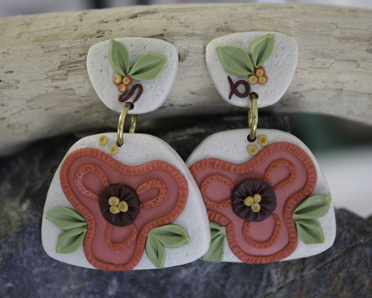 Alma Rosa Jewelry Polymer Clay Flower Earrings - Velora Luxury Fashion