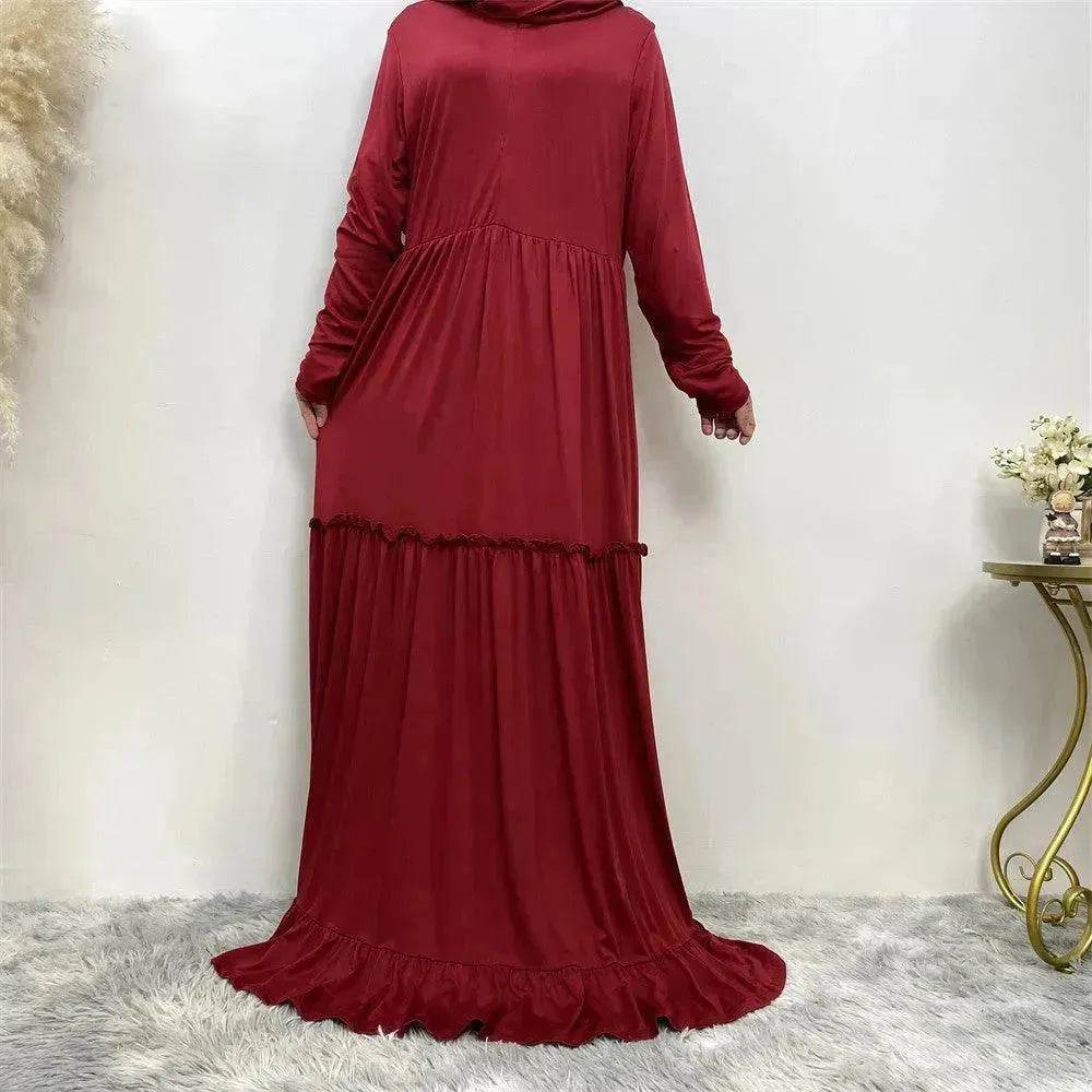 Amazing Simple Maxi Gown Abaya Dress for Sophisticated Arab Dubai Turkey Middle Eastern Women. - Velora