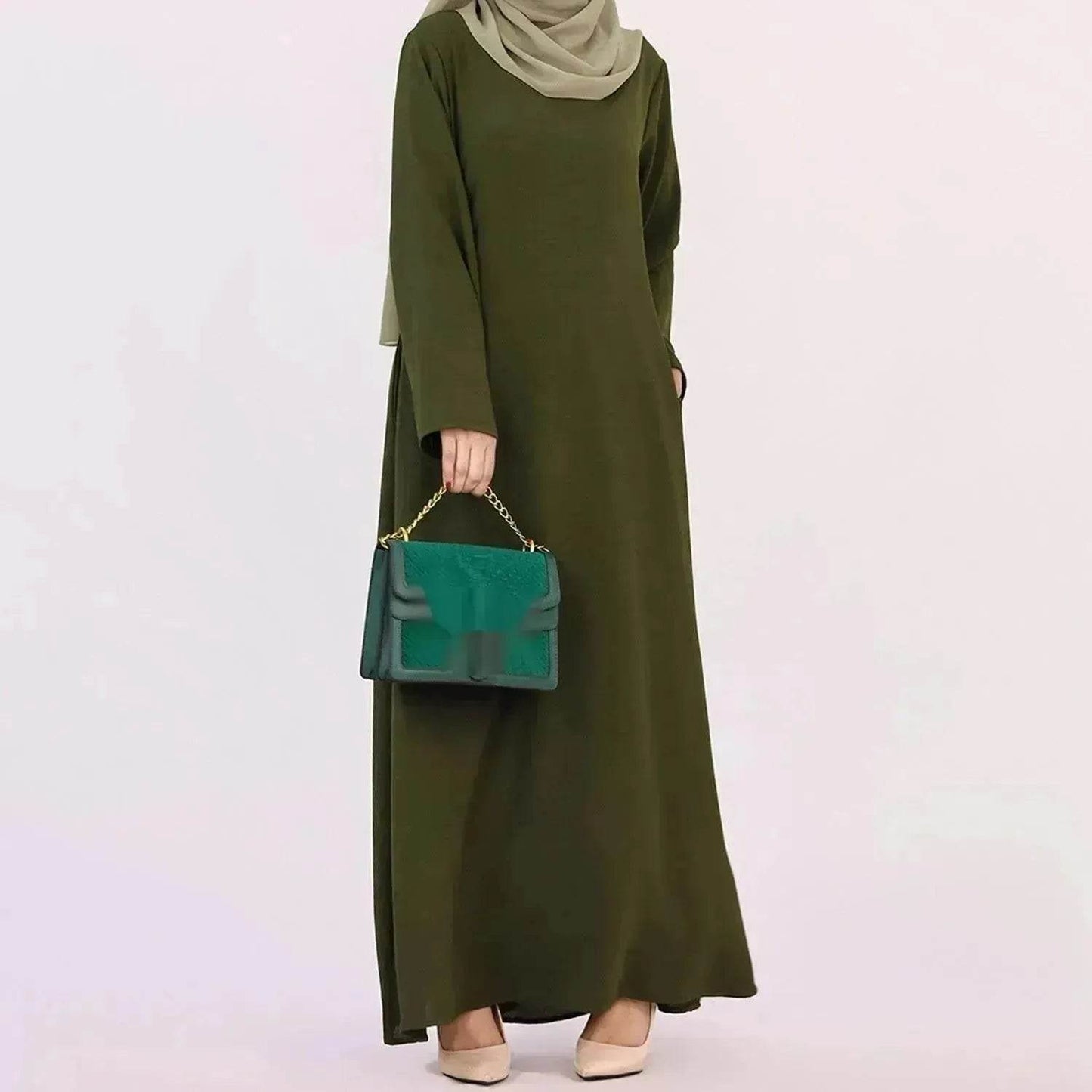 Middle East Dubai Turkey Multi-color Plus Size Women's Dress - Velora