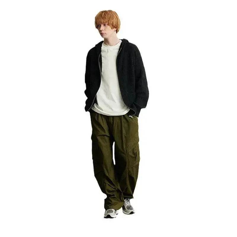 American Retro Loose Side Pocket Wide-leg Cargo Pant for men - Velora