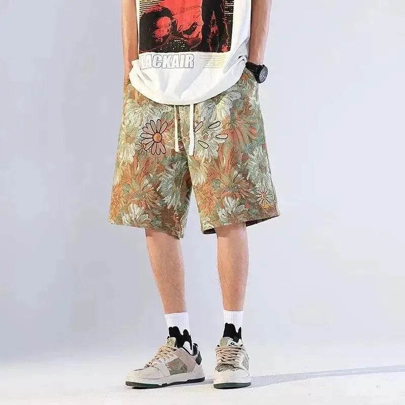 American Retro Shorts Men's Summer Japanese Ins Beach Pants - Velora