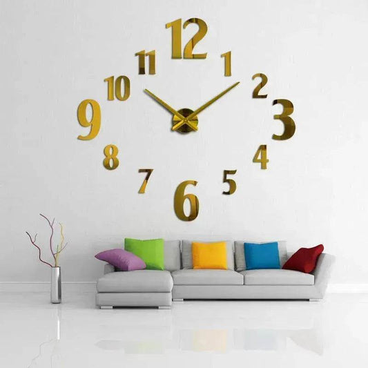 American Style Creative Three-Dimensional Decoration DIY Mirror Wall Stickers Nordic Clocks - Velora