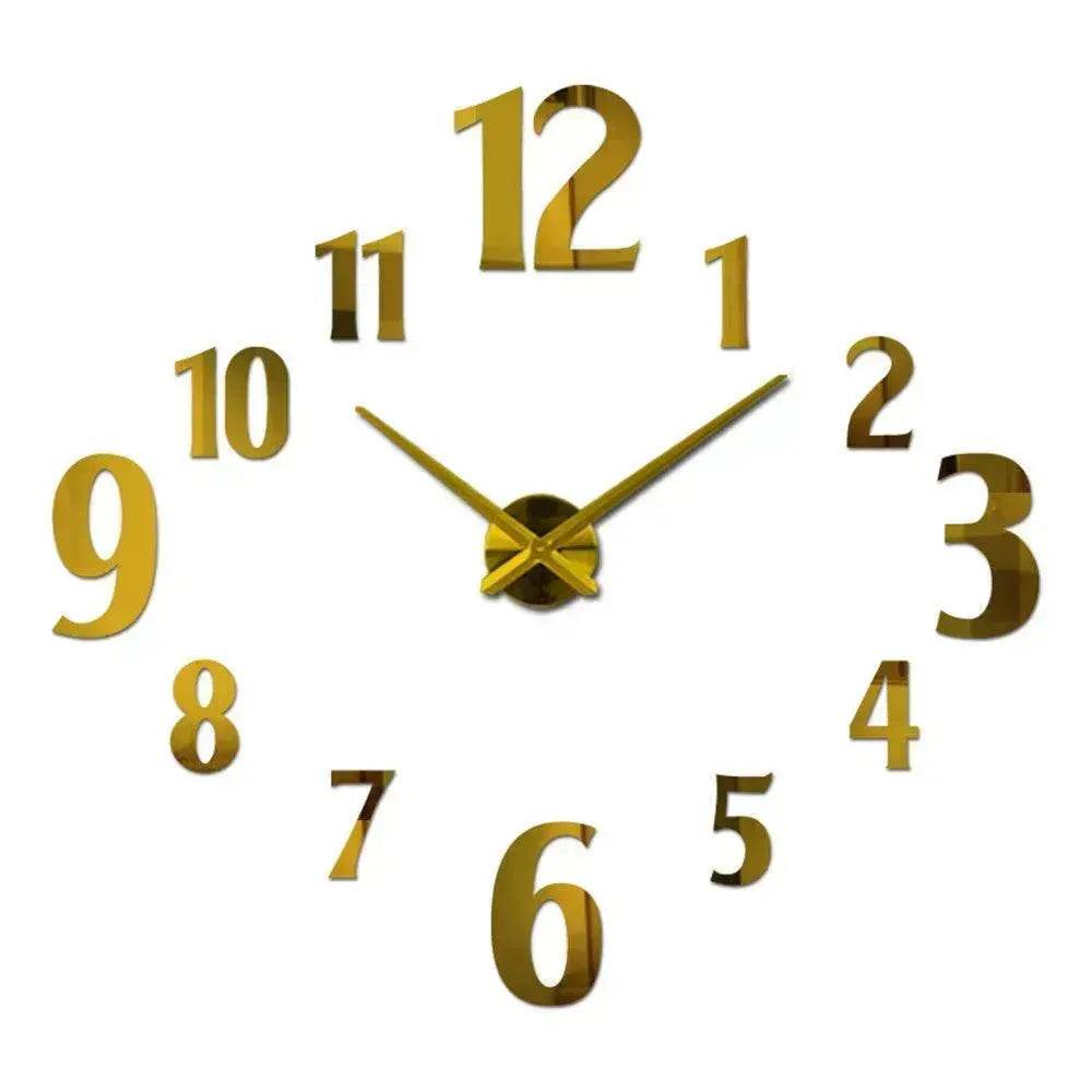 American Style Creative Three-Dimensional Decoration DIY Mirror Wall Stickers Nordic Clocks - Velora