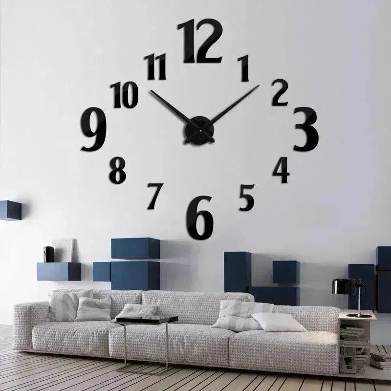 American Style Creative Three-Dimensional Decoration DIY Mirror Wall Stickers Nordic Clocks - Velora
